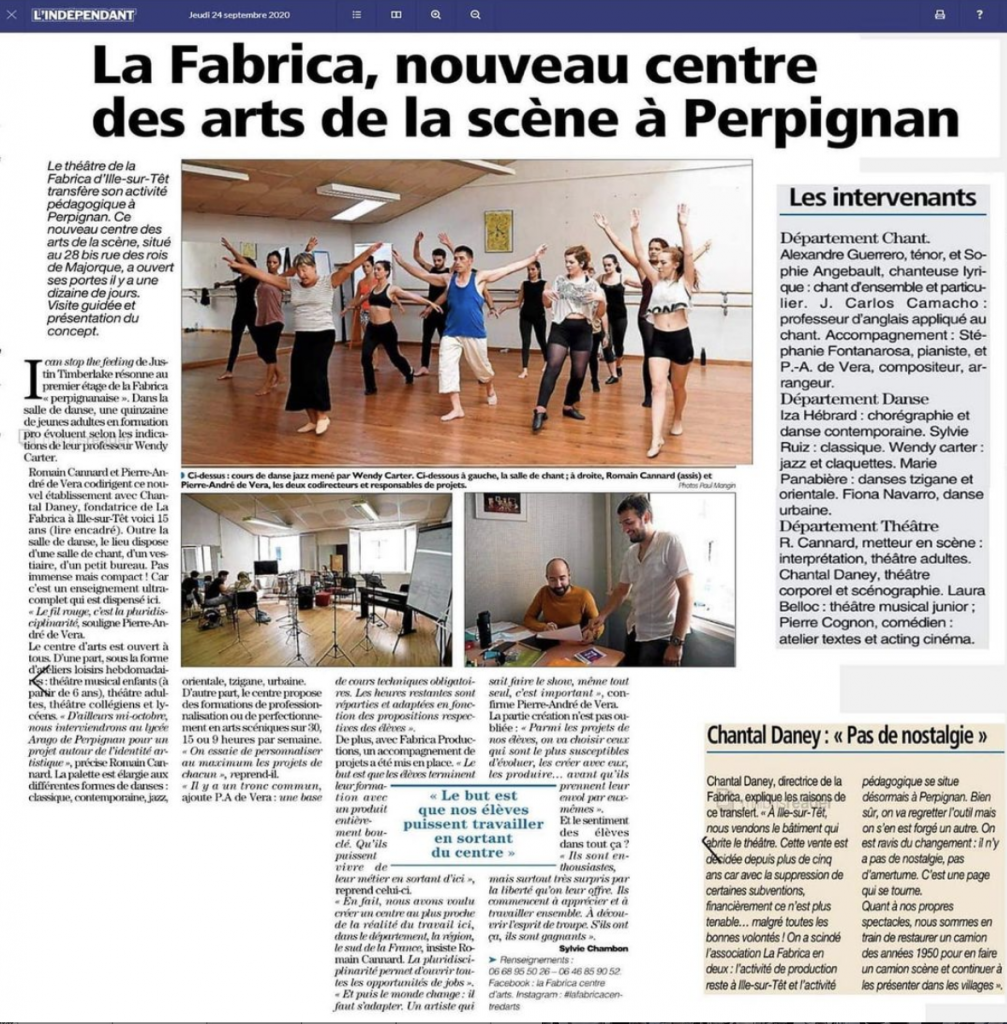 article indépendant La fabrica centre d'arts