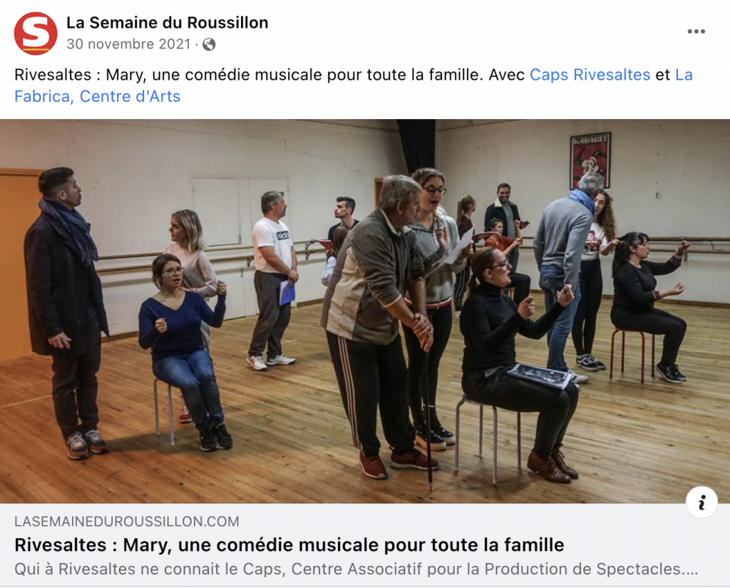 Comédie musicale Mary - Semaine du Roussillon